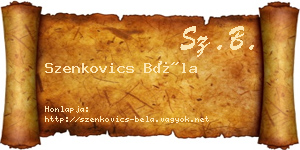 Szenkovics Béla névjegykártya